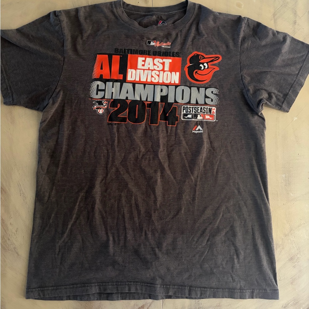 Baltimore Orioles Men's Majestic 2014 East Division Champion T-Shirt, Size Large